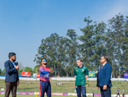 Nepal A fielding first losing the toss against Ireland A