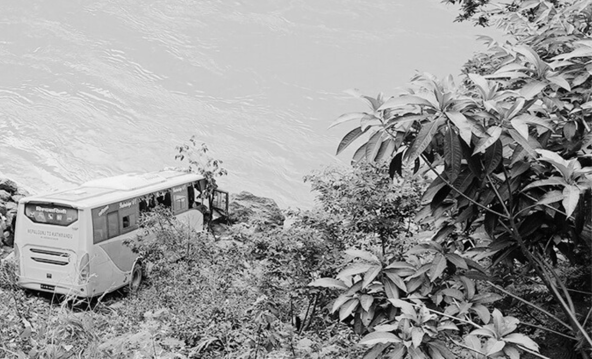 Bus Crash Trishuli Riverbank