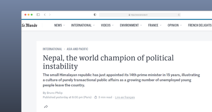 Le Monde Nepal Politics
