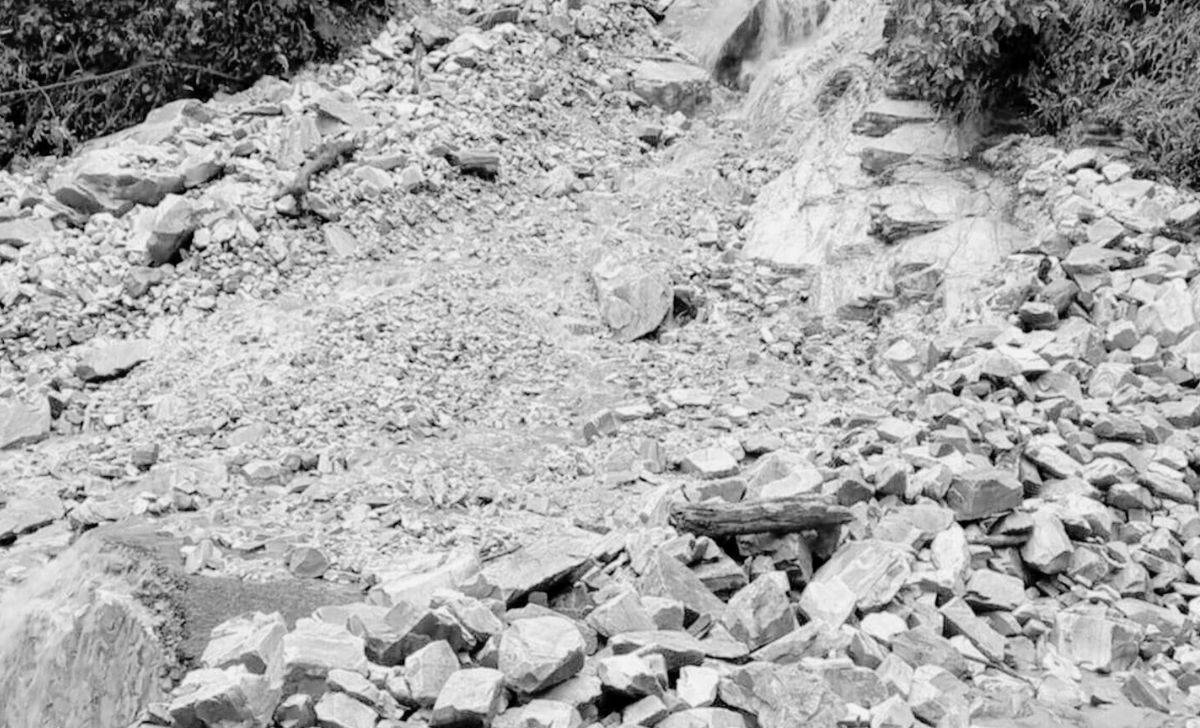 Road in Lamjung Landslide