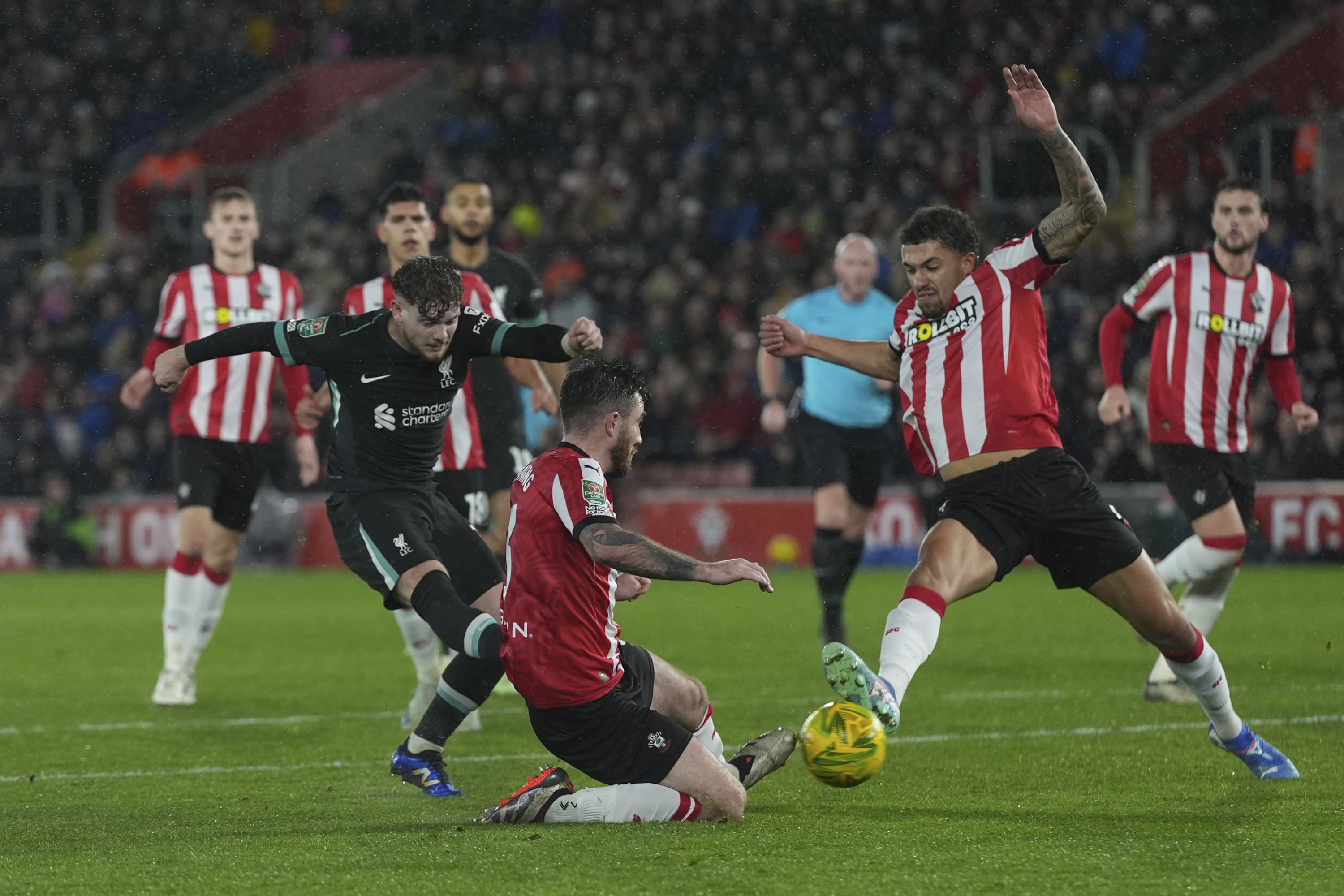 Harvey Elliott scores the second.